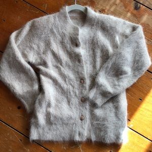 Vintage angora cardigan with gold buttons